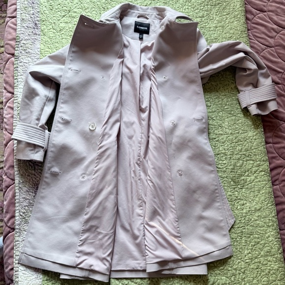 Express Light Beige Pink Trench Coat Size S - Picture 8 of 8